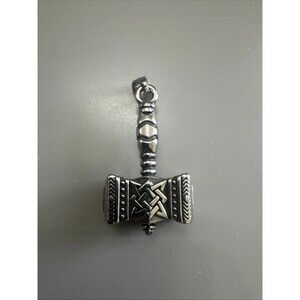 Thor Hammer Mjolnir Pendant Viking Stainless Steel Necklace Odin Norse Amulet